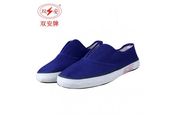 防靜電藍色布面膠鞋