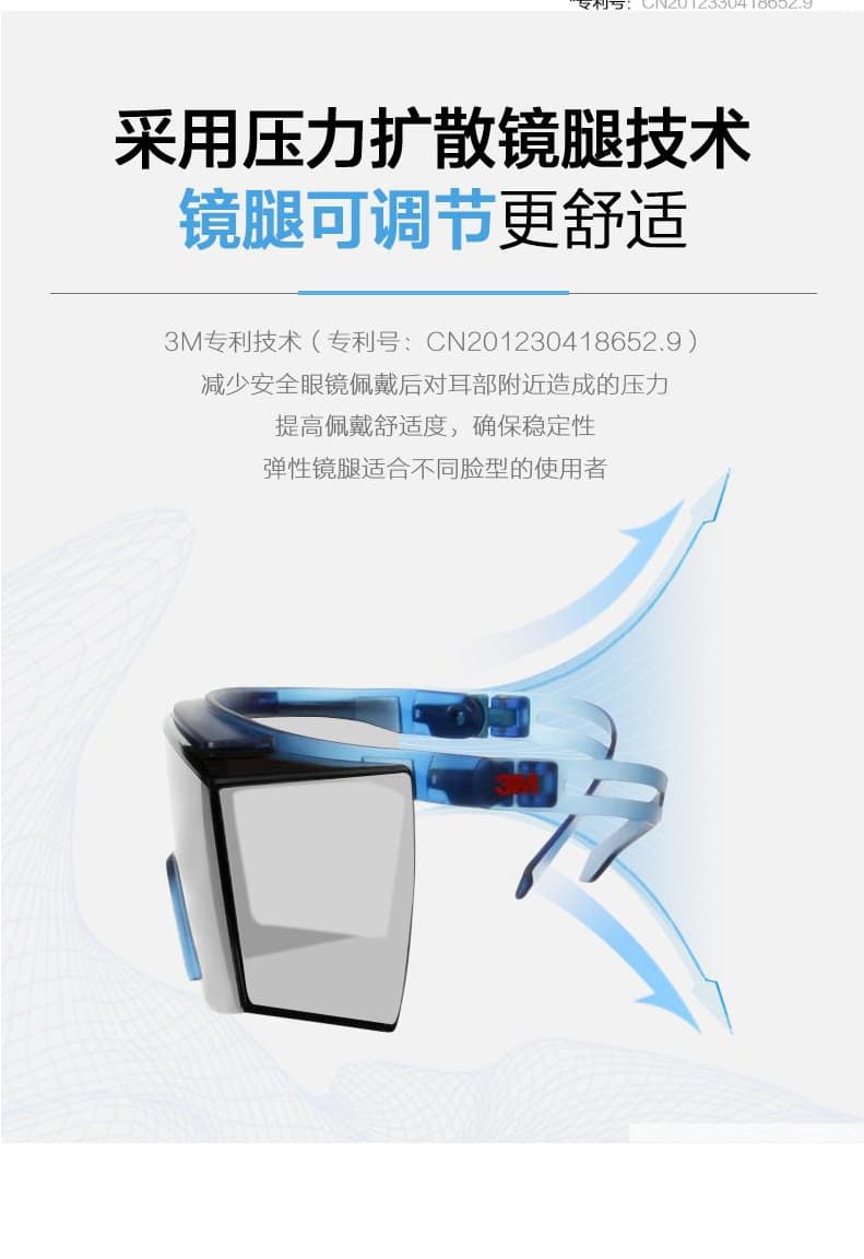 3M SF3701ASGAF-BLU 中國款OTG安全眼鏡