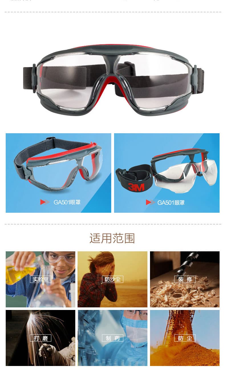 3M GA501防液體飛濺護(hù)目鏡--廣州眼罩供應(yīng)商