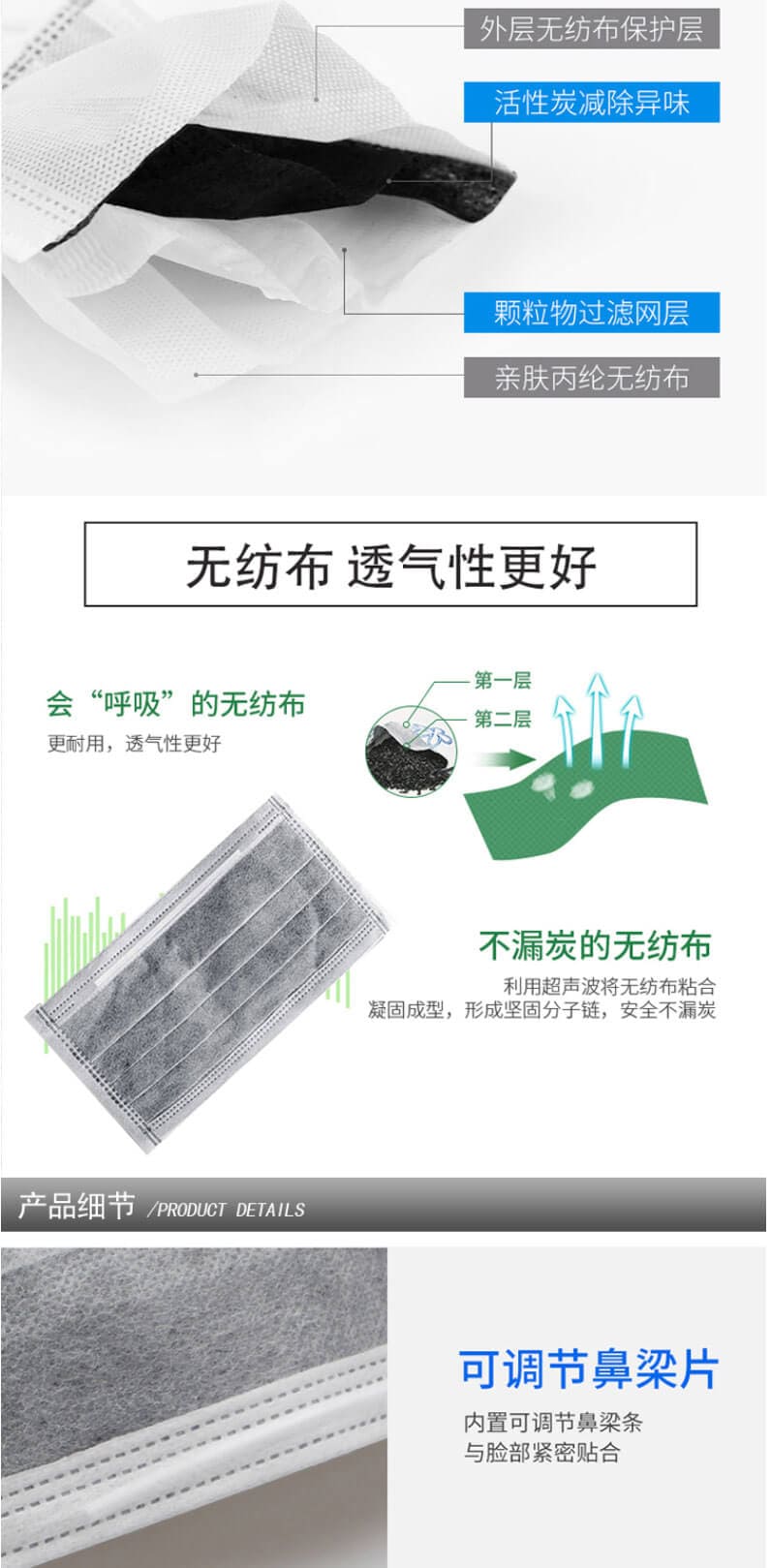 冠樺 E-1116四層一次性活性炭防塵口罩