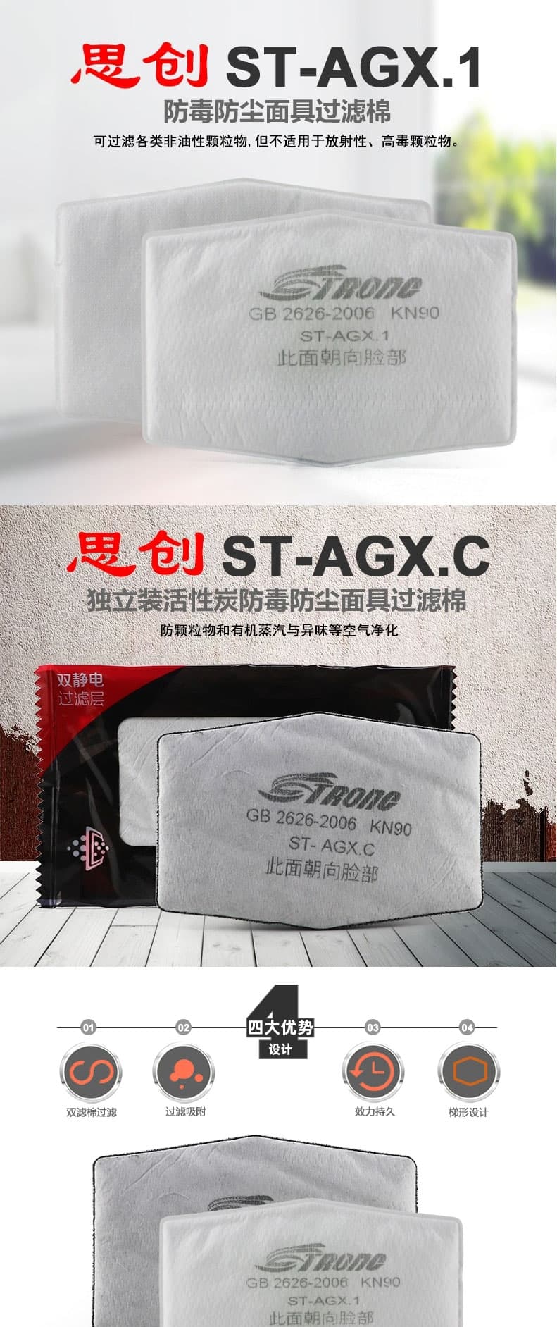 思創(chuàng) ST-AGX1 KN90靜電纖維超細(xì)濾芯片