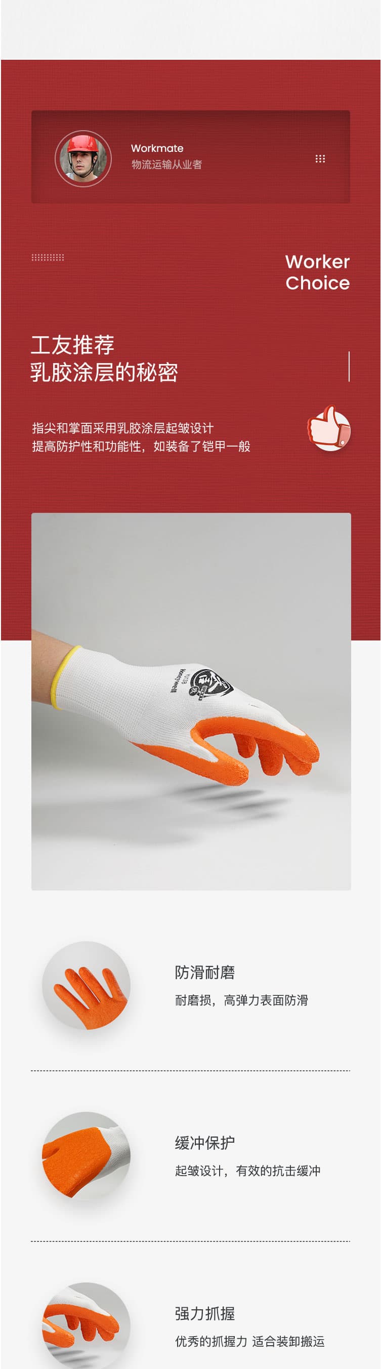 霍尼韋爾 YU138 經(jīng)濟款乳膠涂層工作手套