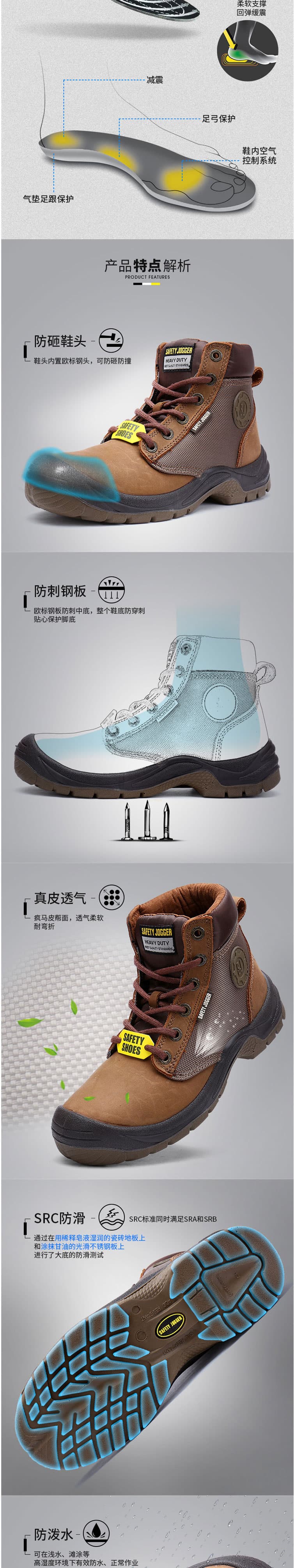 SAFETY JOGGERS Dakar S3 防砸防刺穿中幫安全鞋