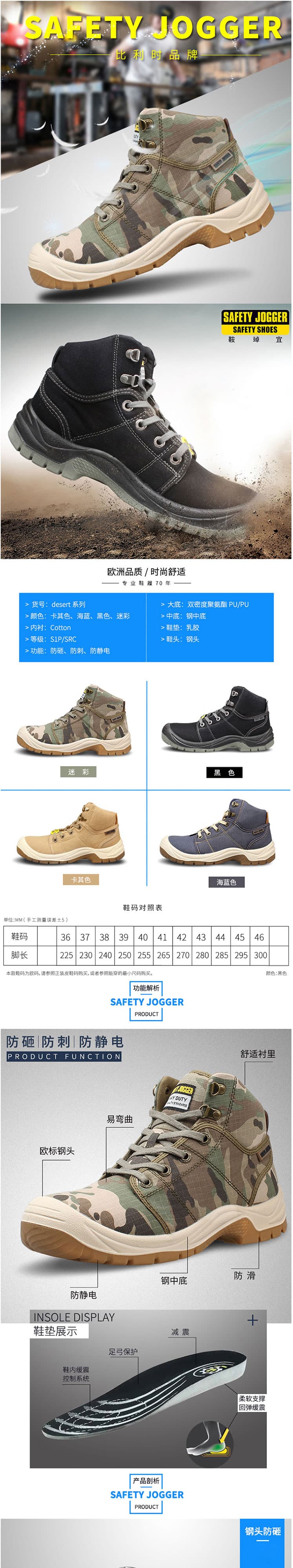 鞍琸宜/SAFETY JOGGERS Desert S1P 中幫安全鞋